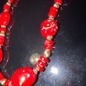 Elegant Red coral Necklace 21 1/2”